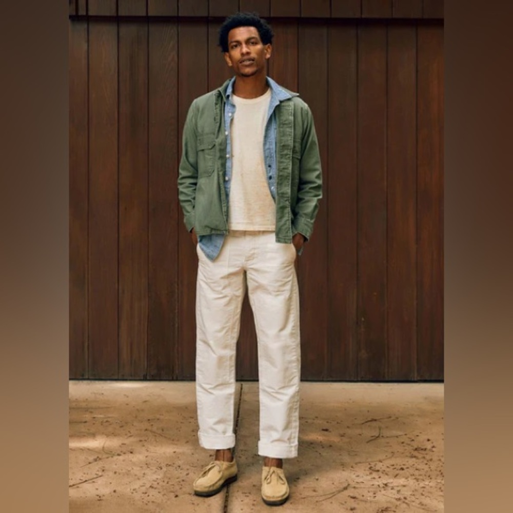 Imogene + Willie Henyce Canvas Workpant Natural Denim Double Knee Men's 38 NWT